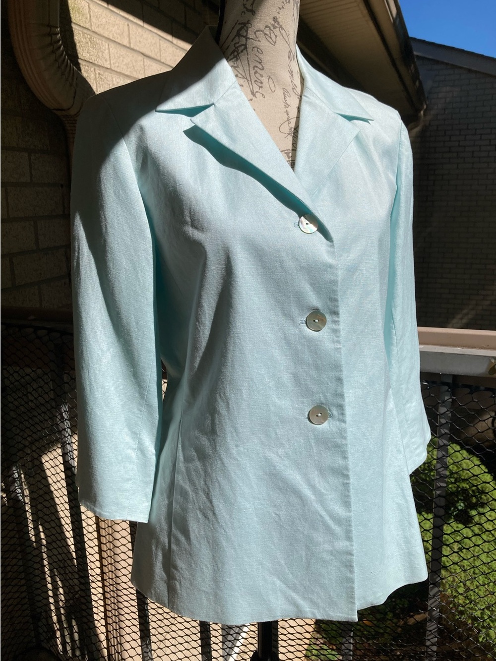 Austin Reed Light Blue Linen Blazer Aqua Blue Blazer